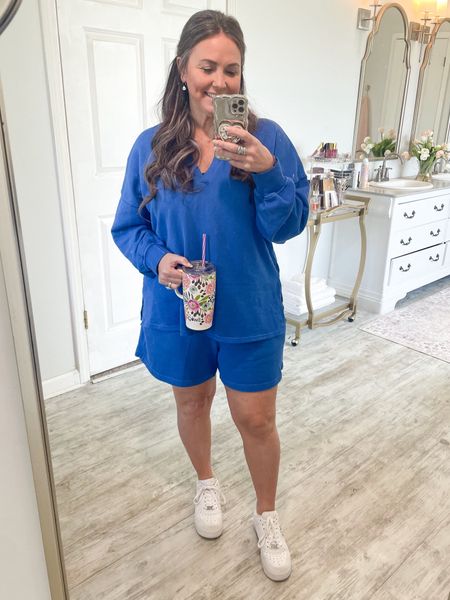 CUTEST two piece set for summer! I sized down in the top and stayed tts on the bottom. I’ll be wearing this all.summer.long!!💙🦋

oldnavy
Short set 
Nike
Active 

#LTKfindsunder50 #LTKover40 #LTKshoecrush