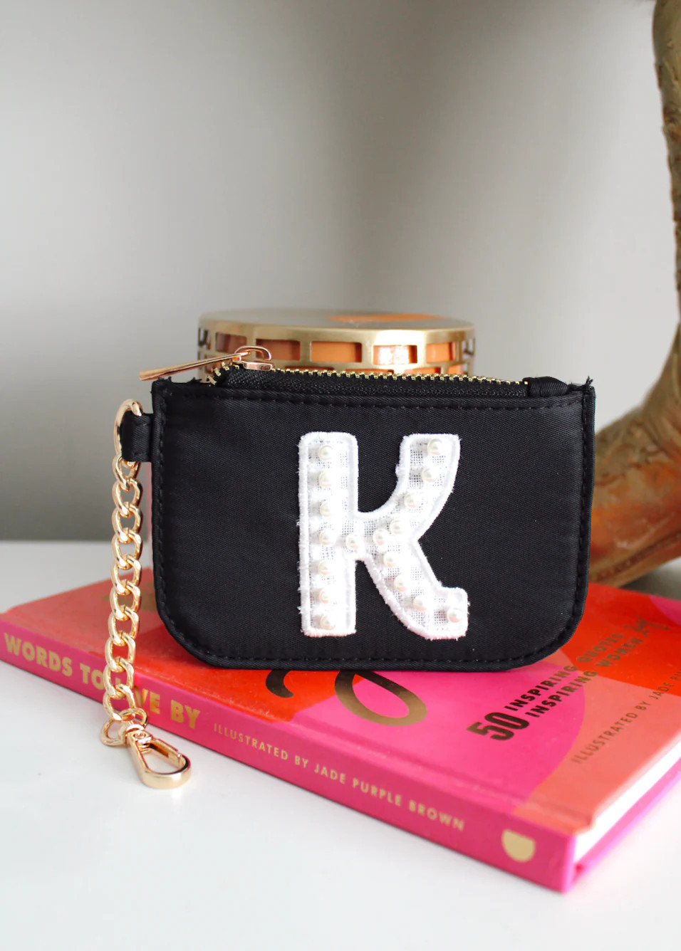 Black Keychain with Pearl Patch | KenzKustomz