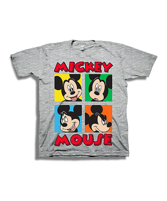 Freeze Boys' Tee Shirts HEATHER - Mickey Mouse Heather Gray Collage Tee - Toddler | Zulily