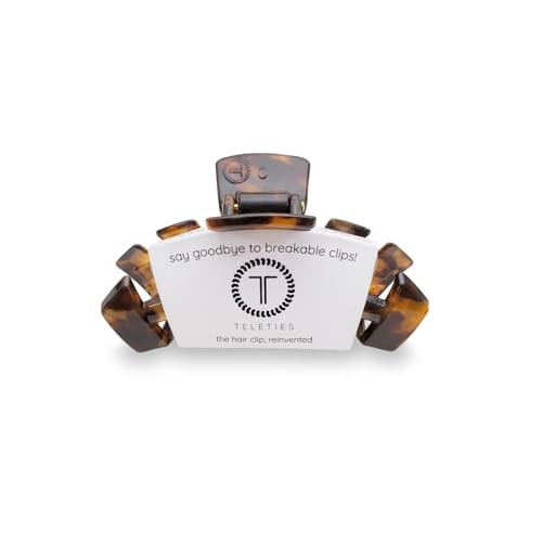 TELETIES - Small Hair Clip - Hair Claw Clips for Women - Strong Grip, Bendable Teeth, Comfortable Curved Design - Ideal for Thin or Short Hair - For All Hair Textures - Tortoise | Amazon (US)