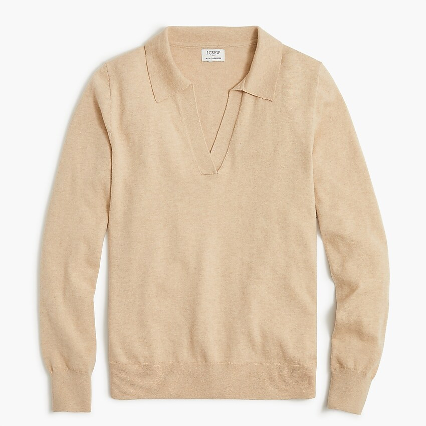 Cotton-cashmere polo sweater | J.Crew Factory