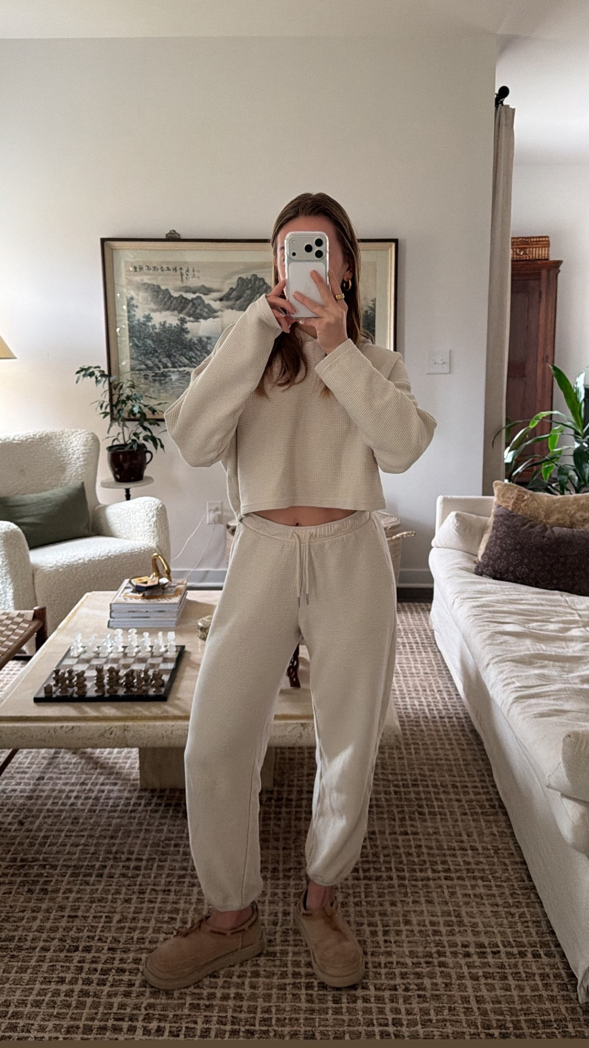 12/29/25 my morning lounge outfit wearing the waffle-knit matching jogger set from Athleta. I’m linking both the hoodie and the joggers — this is one of those sets that feels incredibly cozy but still looks put together for slow mornings at home, coffee on the couch, or a casual start to the day. The texture is so good, it’s breathable but warm, and it’s the kind of set you’ll want to live in all season.

#LTKmorningroutine #LTKootd