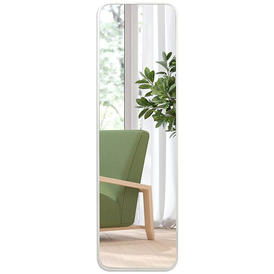 Giftgarden 14”x47” White Full Length Mirror Aluminum Frame, 47” Long Full-Mirror Tall Dress... | Amazon (CA)