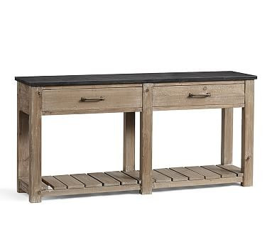 Parker Reclaimed Wood Console Table with Bluestone Top | Pottery Barn (US)