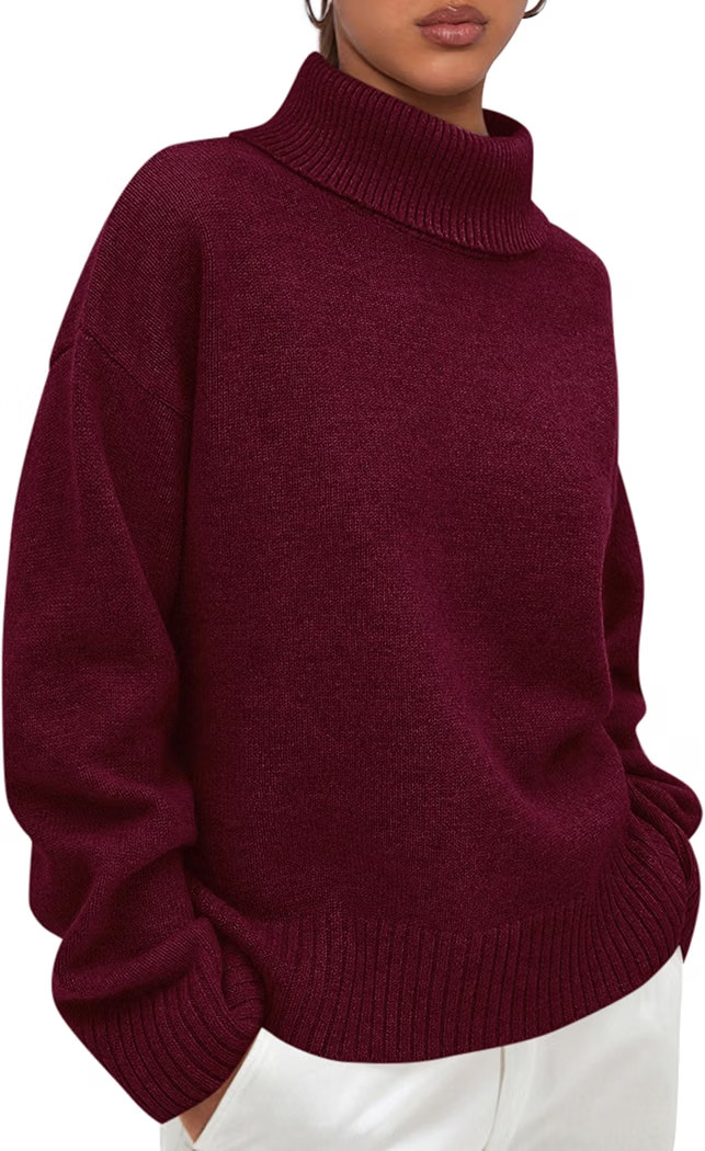 PRETTYGARDEN Womens Turtleneck Long Sleeve Knit Sweater | Amazon (US)