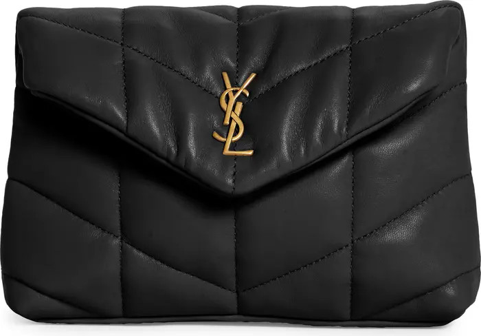 Small Lou Leather Puffer Clutch | Nordstrom