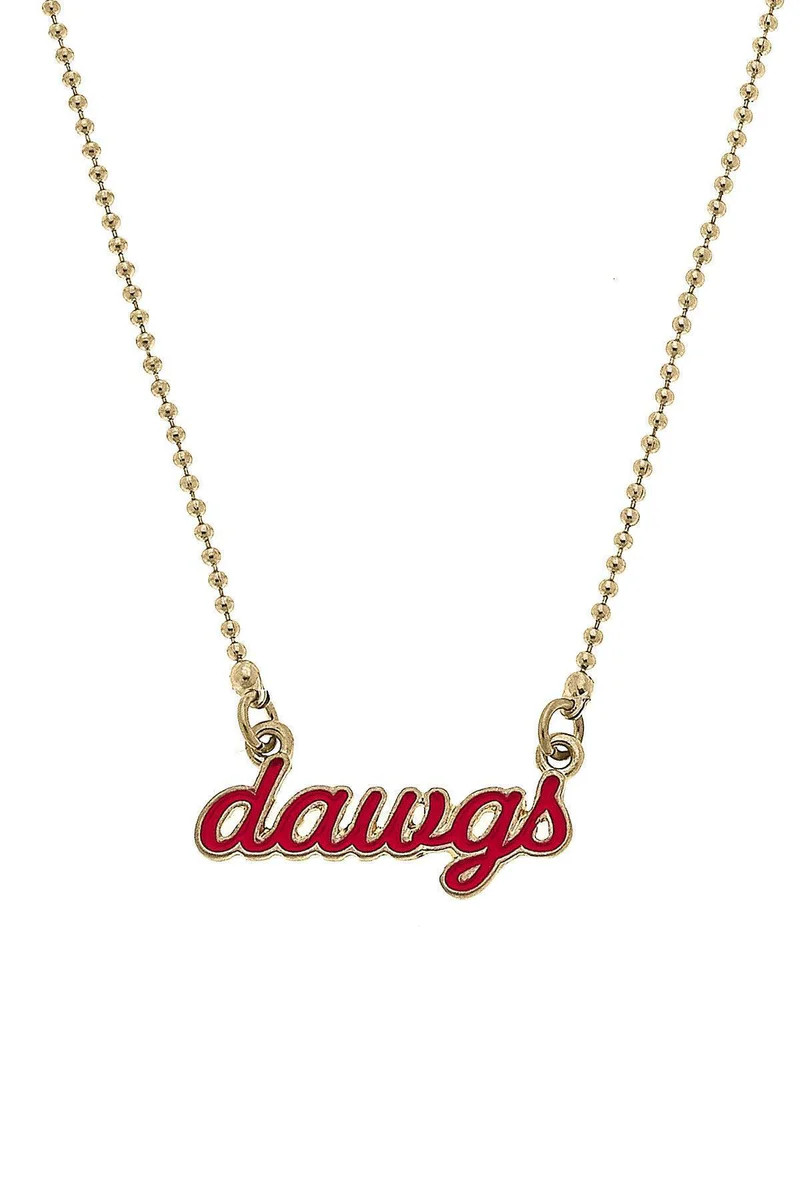 Georgia Bulldogs Enamel Script Necklace | CANVAS