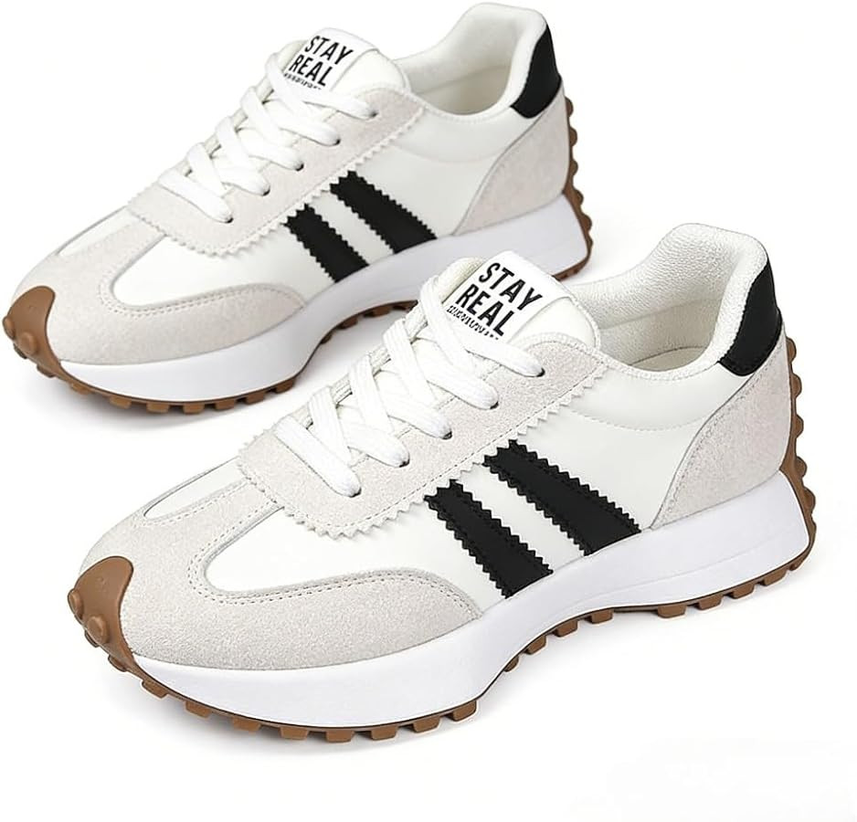 Amazon.com | Women's Fashion Thick Sole Sneakers, Breathable Walking Shoes, Comfortable Support, ... | Amazon (US)