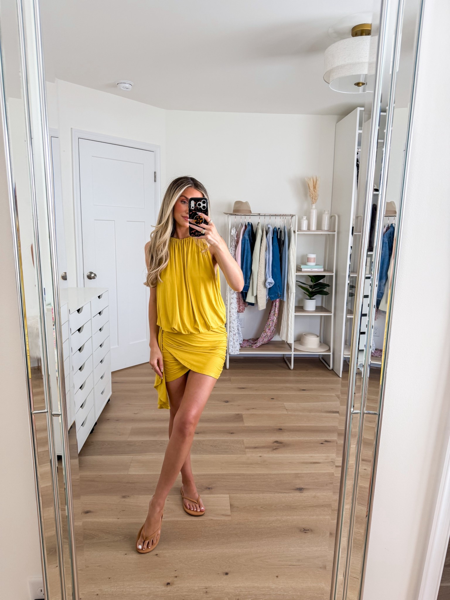 this dress is stunning & SO comfortable! I love it so much and the real show stopper is the back — it’s open but designed perfectly so you can be bra free without anything hanging out or showing! Size xs 

Spring dress
Beach dress
Vacation dress
Yellow dress
Petite style
Petite fashion 


#LTKSeasonal #LTKPetite #LTKootd