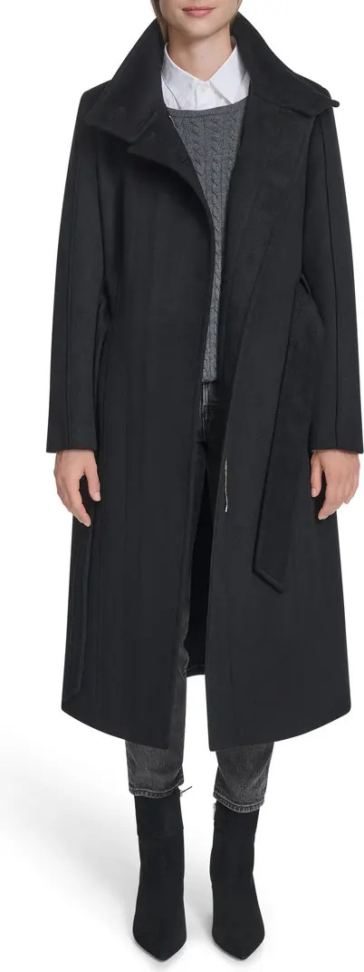 Cole Haan Slick Asymmetric Zip Wool Blend Coat | Nordstrom | Nordstrom