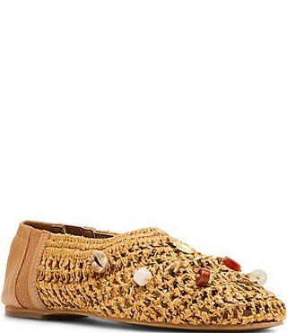 Steve Madden Meela Charm Raffia Slip on Flats - 9.5 | Dillard's