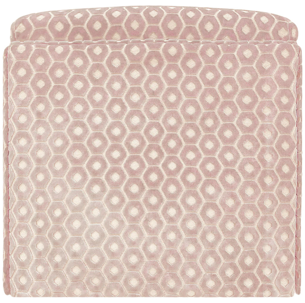 THE SKIRTED OTTOMAN :: PALOMA CUT VELVET  // BLUSH | LITTLE DESIGN COMPANY