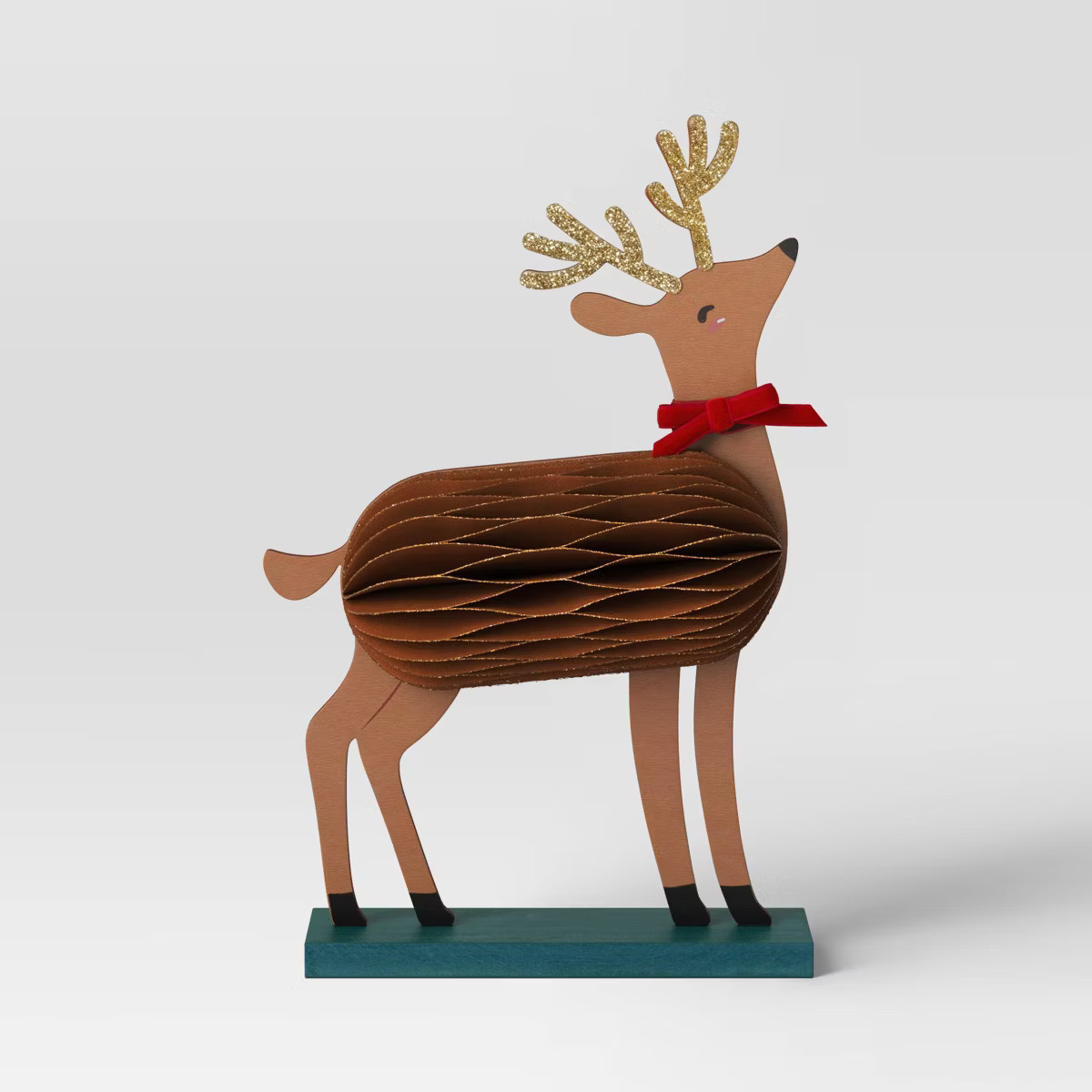 Honeycomb Deer with Bow Christmas Animal Figurine - Wondershop™ Brown | Target