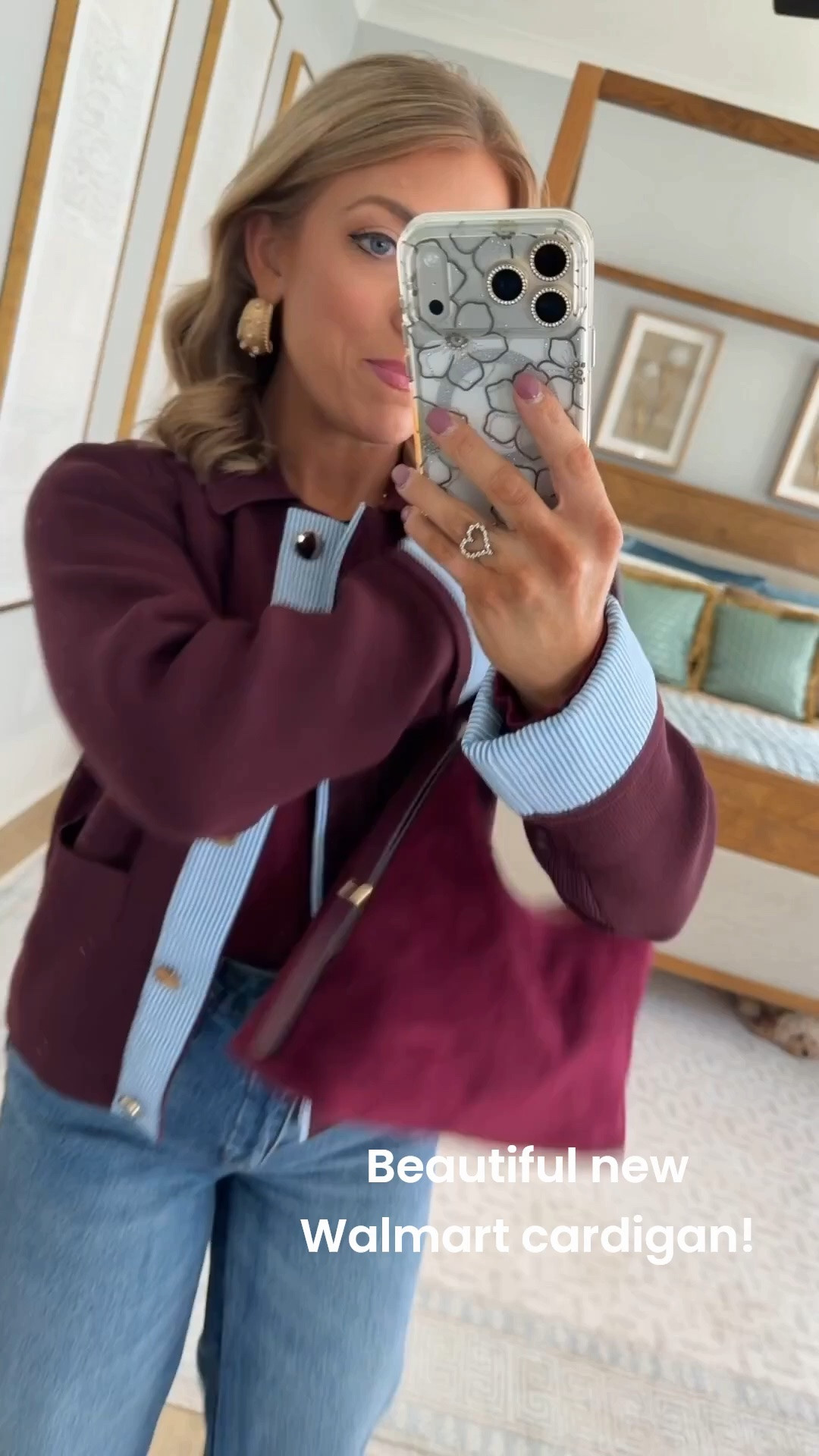 THIS burgundy Walmart jacket! 🍷😍 The contrast blue striped cuffs and trim make it look incredibly elevated, and the rich color is gorgeous with denim. I paired it with cropped wide-leg jeans, matching burgundy flats and a shoulder bag for a polished Walmart outfit that looks anything but affordable. One of my favorite new arrivals!

#walmartfashion #walmartfinds #walmartstyle #walmartnewarrivals #walmartfashionfinds #walmartoutfit #burgundyoutfit #walmartjacket #widelegjeans #affordablefashion #affordablestyle #casualchic #womensfashion #outfitinspiration #everydaystyle

#LTKootd #LTKPetite