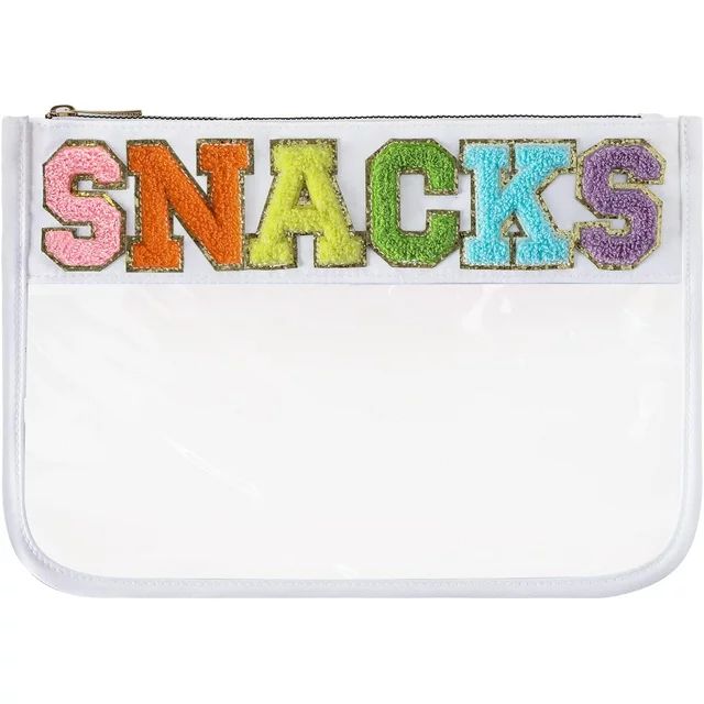 Letter Clear Bag, Nylon Cosmetic Bag, Clear Makeup Bag for Women (White-Snacks) | Walmart (US)