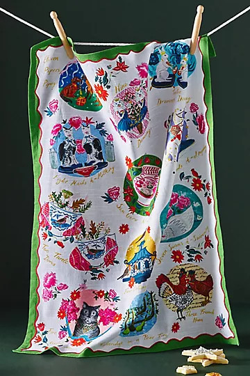 Emily Maude Twelve Days of Christmas Dish Towel | Anthropologie (US)