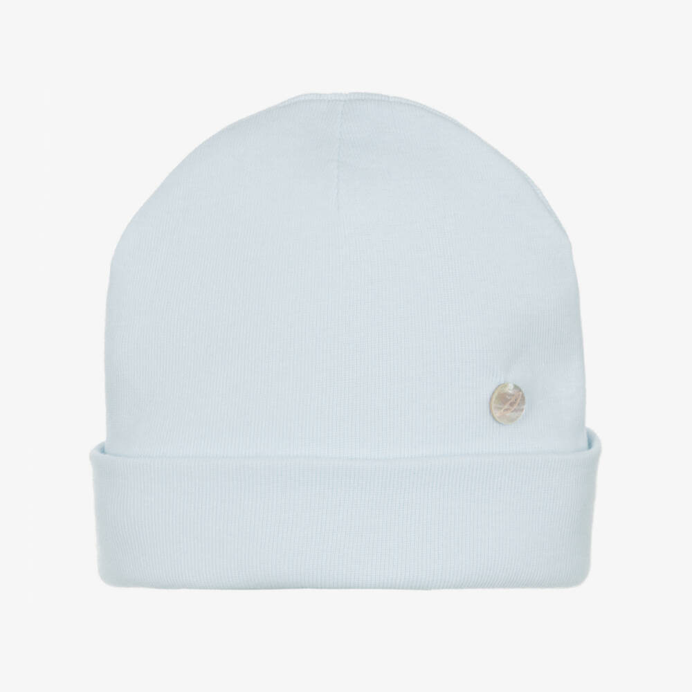 Pureté Du. Bébé Boys Blue Cotton Baby Layette Hat | Childrensalon