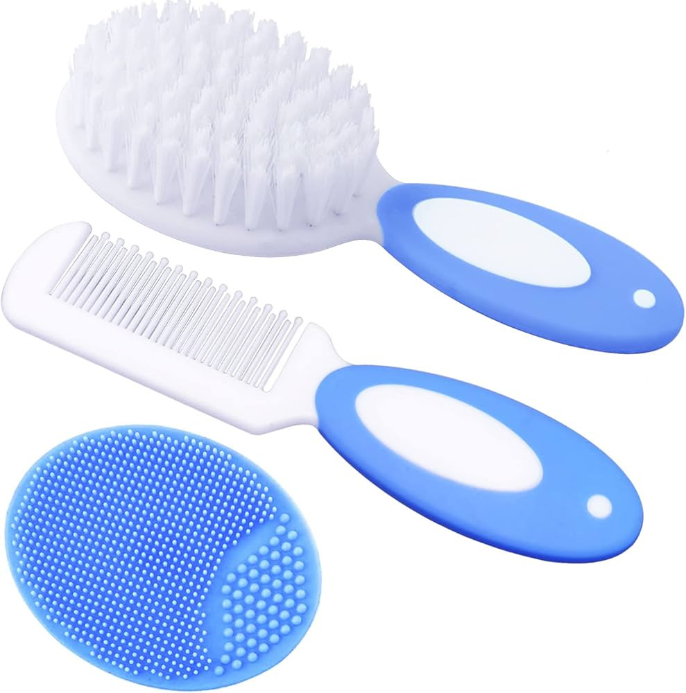 Baby Hair Brush, Cradle Cap Brush, Baby Hair Comb, Baby Hair Brush and Comb Set for Newborns & To... | Amazon (US)