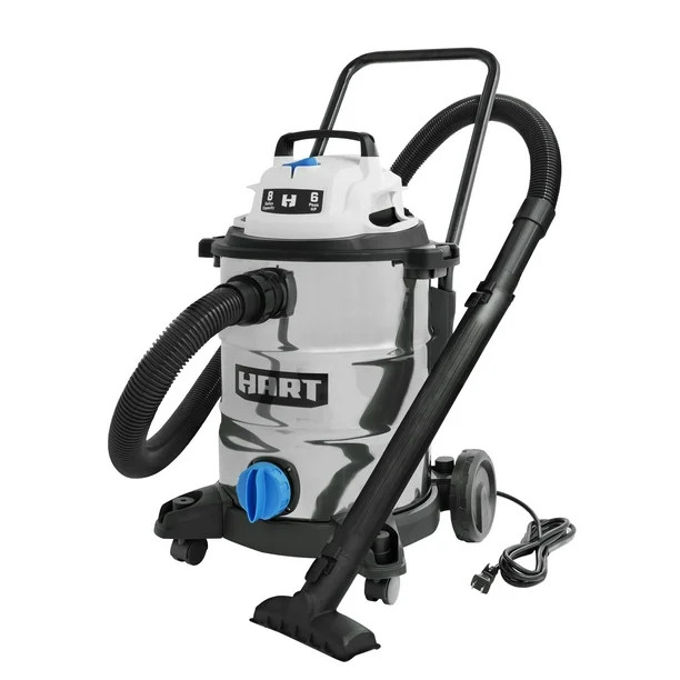 HART 8 Gallon 6.0 Peak HP Stainless Steel Wet/Dry Vacuum | Walmart (US)