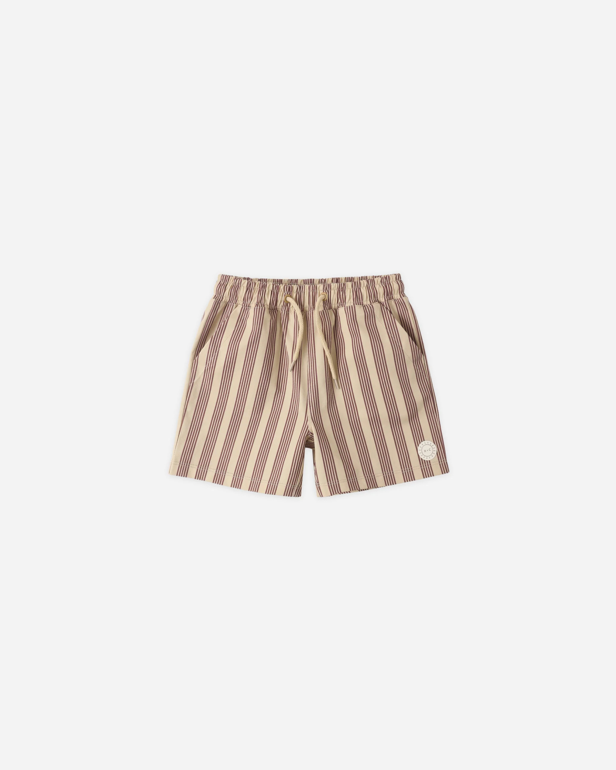 Boardshort Brown Butterscotch Stripe | Rylee + Cru