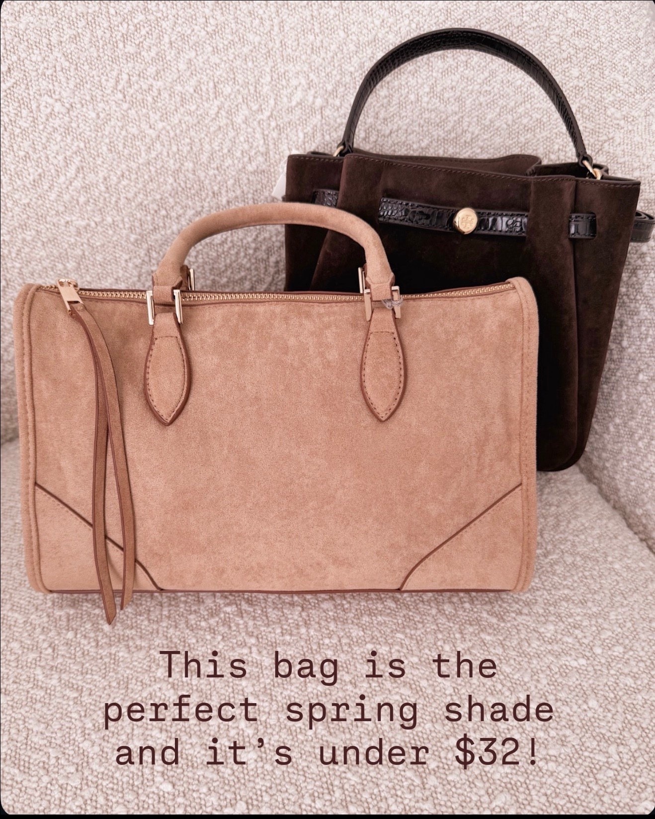 This suede tote is that perfect soft neutral for spring and I can’t believe it’s under $32. It looks polished with denim, dresses, or workwear and gives that rich, expensive feel without the price tag.

spring handbags, affordable tote bag, suede handbag, neutral spring accessories, under 50 fashion finds, everyday work bag, brown tote purse, budget friendly spring style

#LTKOver40 #LTKmomlife #LTKdayinmylife