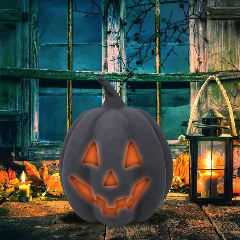 Paper Mache Pumpkin Black Tabletop Decor, 4.72" Height, Harvest by QYXQPYO - 2025 New Halloween P... | Walmart (US)