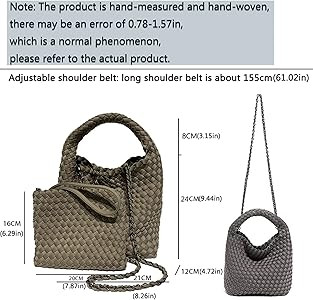 Fashion Tote Satchel Ladies Handmade Woven Hobo Handbags Adjustable Shoulder Bucket Bag Top-handl... | Amazon (US)