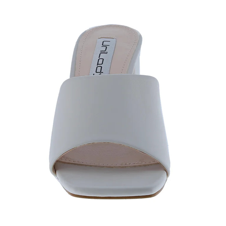 Info-1 Women Open Toe Slip On Block Chunky Low Heels Mules Pumps Slides White USA Size 8.5 | Walmart (US)