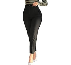 BIRW Womens Stretchy High Waisted Pants Trendy Skinny Business Work Casual Pencil Trousers with P... | Amazon (US)