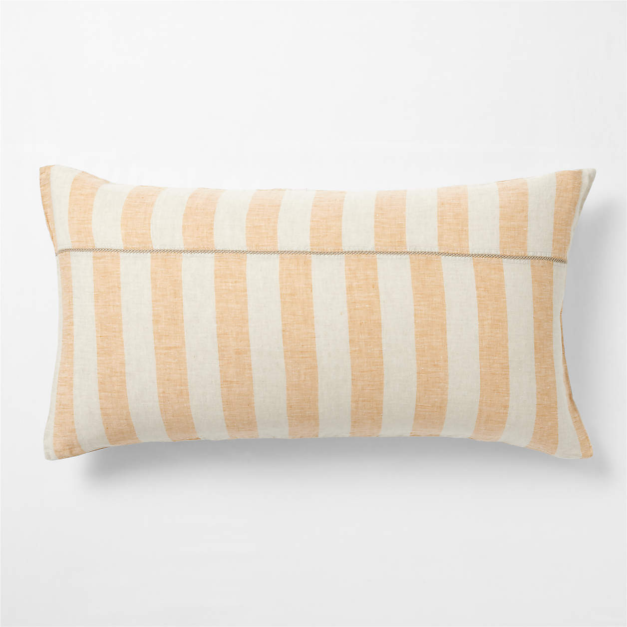 Aire Natural EUROPEAN FLAX -Certified Linen Cabana Stripe Arcadia Tan/Savannah Yellow King Bed Pi... | Crate & Barrel