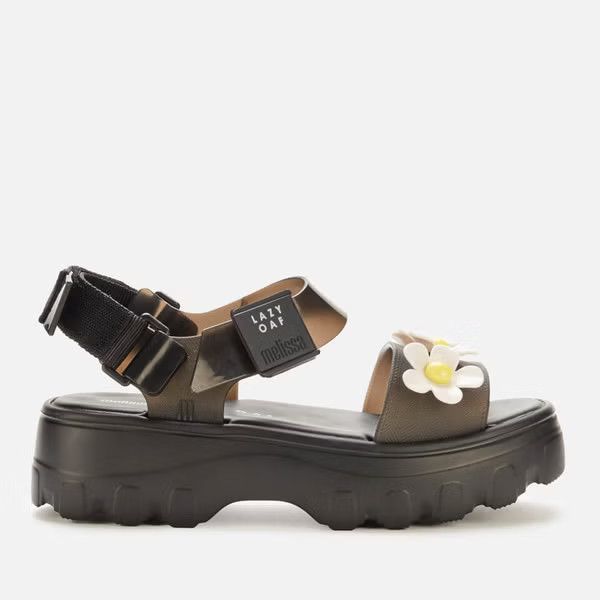 Melissa X Lazy Oaf Women's Kick Off Sandals - Black Bloom | Allsole (Global)