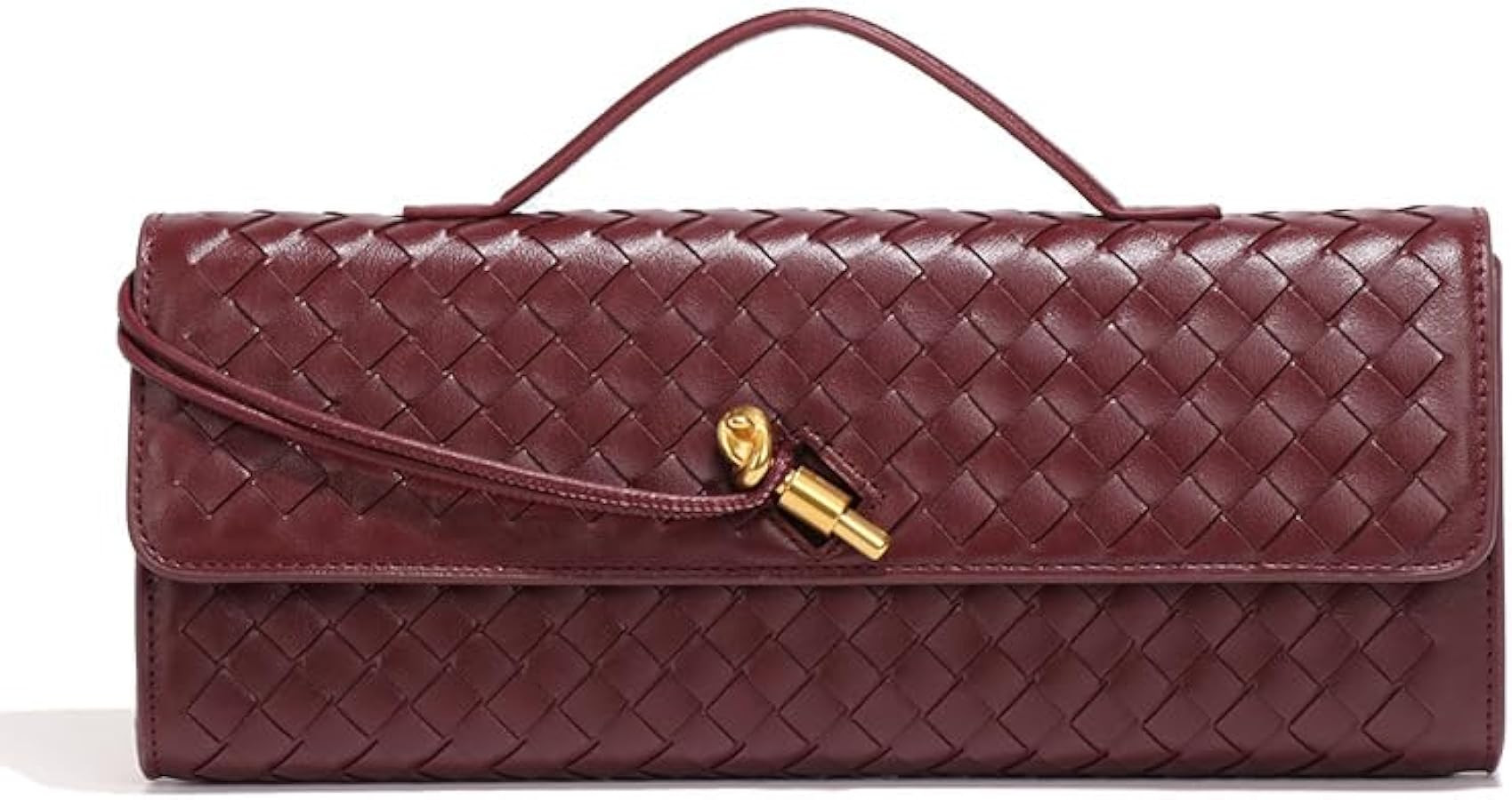 Women's Handmade Woven Evening Bag Casual Leather Shoulder Handbag Fashion Crossbody Clutch Purse... | Amazon (US)