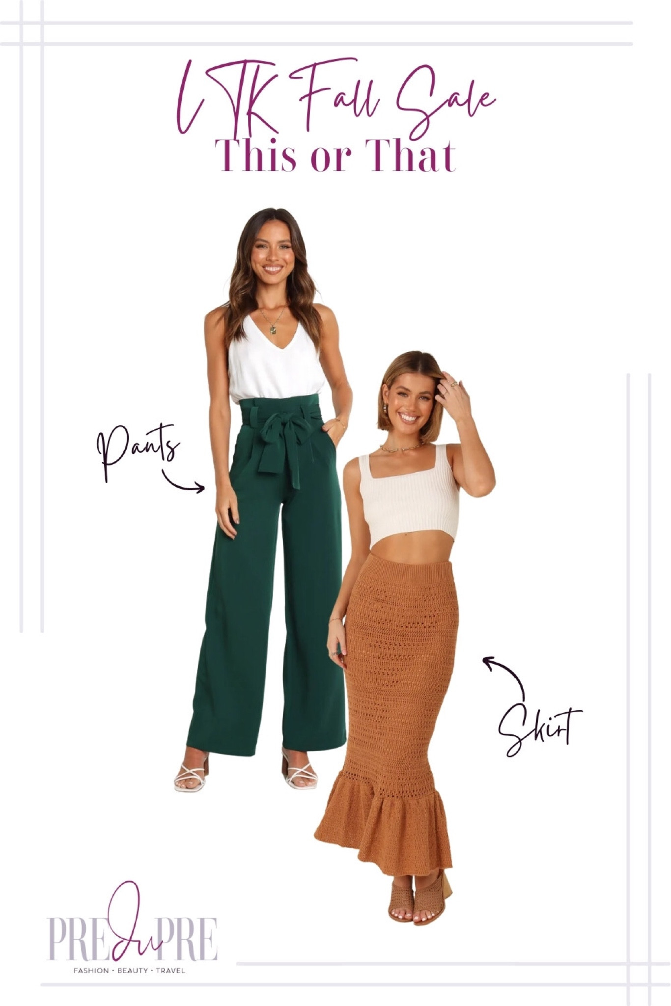 I’ve rounded up the fall outfits and accessories you need at the best prices! Know where and what to shop in one of the biggest LTK sales of the year. See more of my best finds at www.predupre.com

LTK sale, LTK Fall Sale, sale alert, fall outfit, fall look, fall ootd, fall outfit ideas, street style, date outfit, trousers, pants, skirt, maxi skirt

#LTKsalealert #LTKSale #LTKU