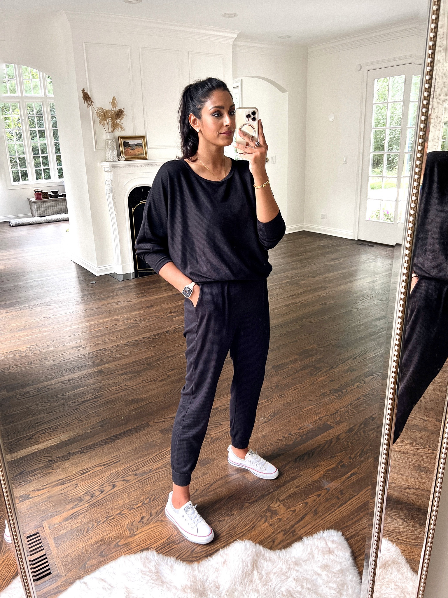 Amazon lounge set runs true to size. 

Converse sneakers. Travel outfit. Loungewear.

#LTKtravel #LTKstyletip #LTKunder50