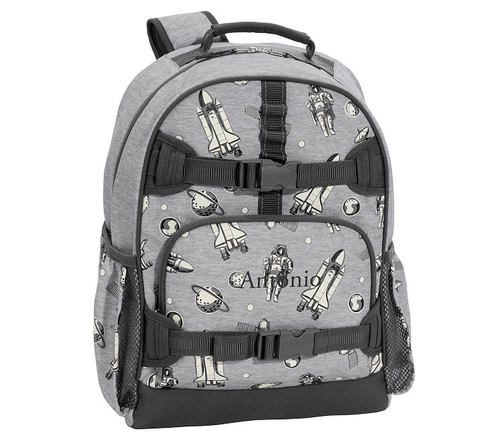 Mackenzie Gray Space Flight Glow-in-the-Dark Backpacks | Pottery Barn Kids