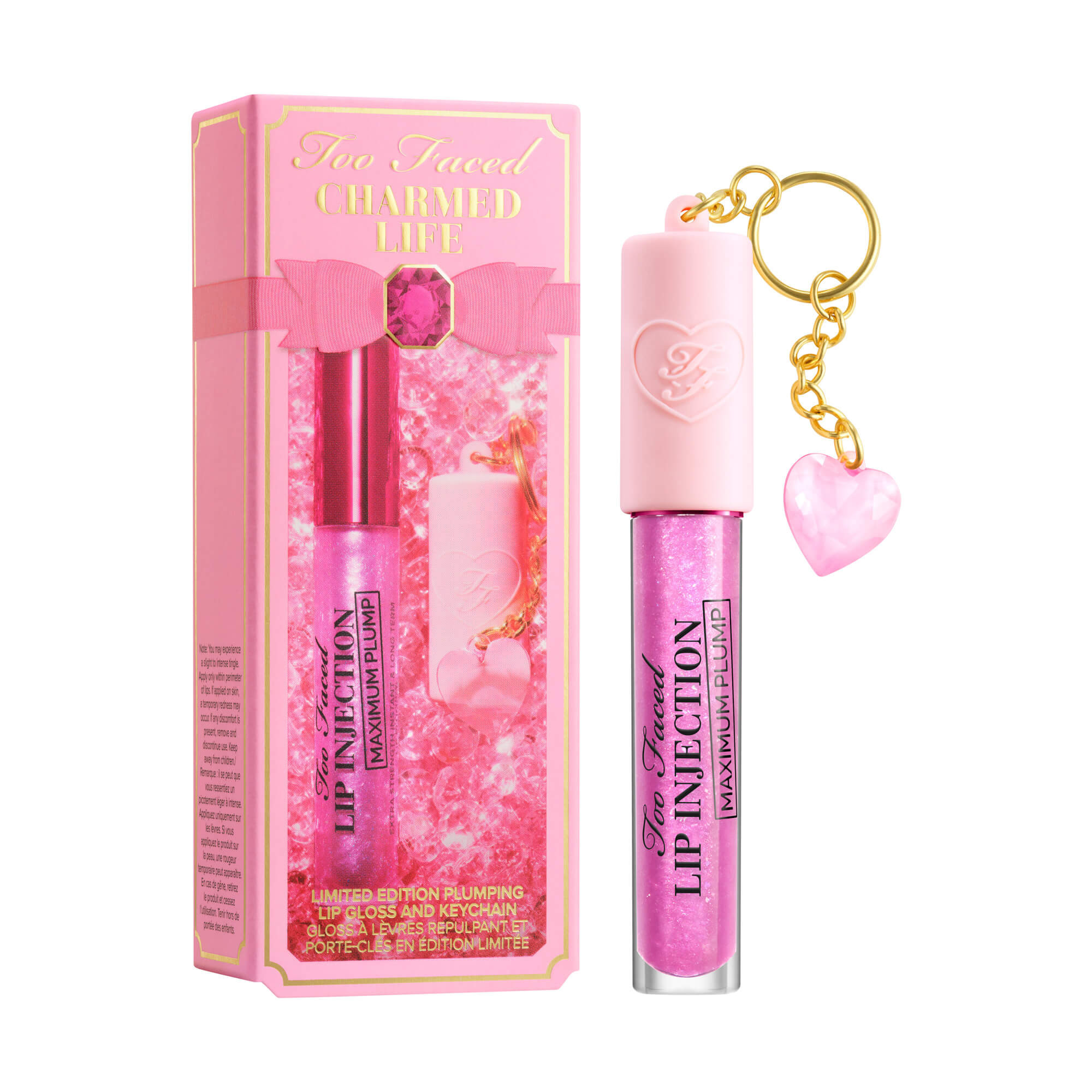 Refillable Lip Gloss Key Chain | Full Size Plumping Gloss | Too Faced US