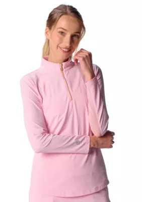 G LIFESTYLE Women's Long Sleeve Mockneck Top, Pink, Large | Belk