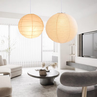 Noguchi Rice Paper Pendant Light Japanese Paper Hanging Lamps Minimalist Model Ceiling Paper Lantern Light for Home/Cafe Decor | AliExpress (US)