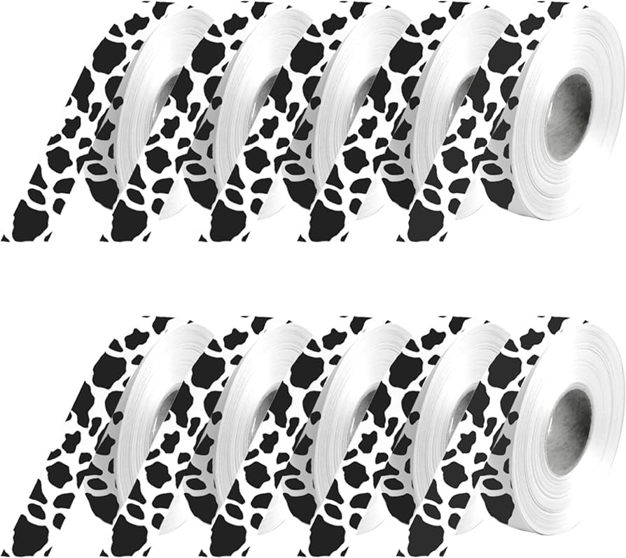 10 Yards x 10 Rolls Cow Print Ribbons – 10PCS Cow Print Ribbons 10 Yards Each Curling String fo... | Amazon (US)