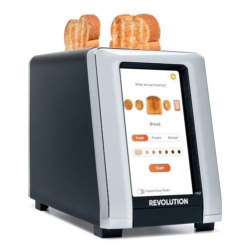 Revolution R180 Connect Touchscreen Smart Toaster with High-Speed InstaGLO Technology – Choose from 6 Bread Types, 7 Browning Levels, & Toastie Press Mode (Black, 2-Slice) | Amazon (US)