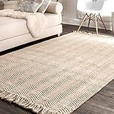 nuLOOM Wavy Chevron Jute Area Rug, 4' x 6', Natural | Amazon (US)