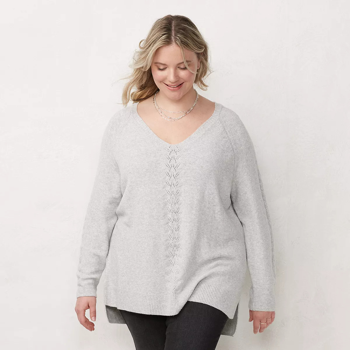 Plus Size LC Lauren Conrad Pointelle Tunic | Kohl's