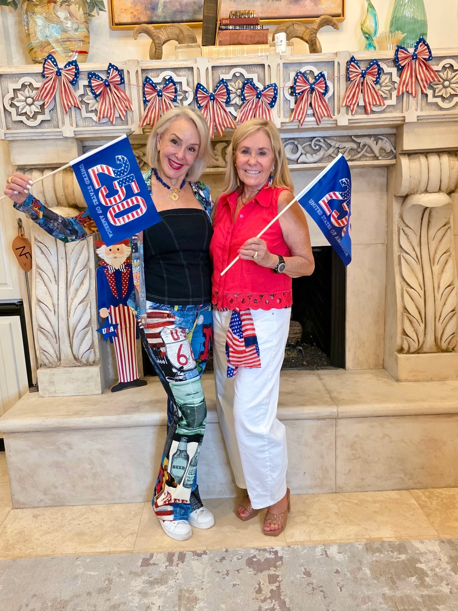 Alice and Olivia knows how to celebrate holidays through her fashions. My outfit is on sale. Jeans are selling out by mesh print shirt is sold out.  CHeck out my Jane Win lapis Jewelry with star pendant.

#LTKOver40 #LTKSeasonal #LTKootd