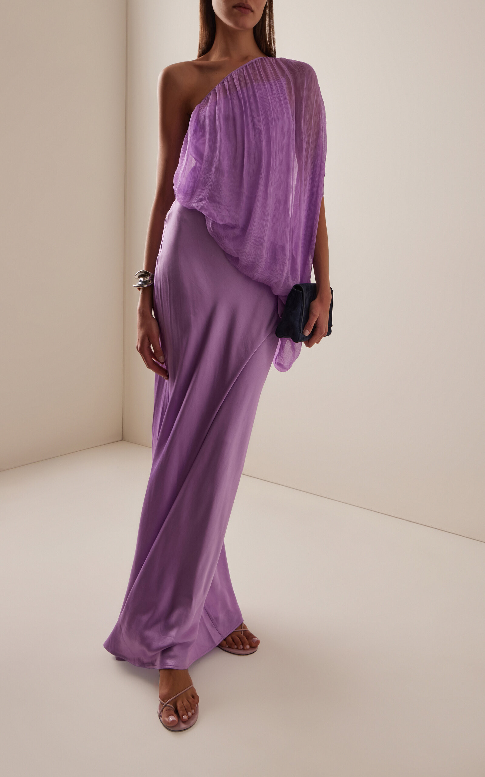 Exclusive Solstice One-Shoulder Chiffon Maxi Dress | Moda Operandi (Global)