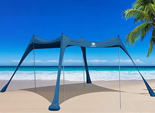 BOTINDO Family Beach Tent Sunshade, Canopy Pop Up Sun Shelter 4 Pole with Carry Bag for Beach, Fi... | Amazon (US)