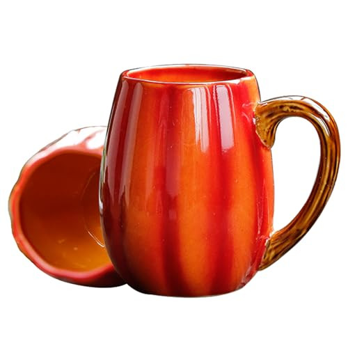 Artceramic Pumpkin Mugs, Ceramic Coffee Mugs and Tea Mug, Novelty Orange Ceramic Pumpkin Shaped Cup, Halloween, Thanksgiving, Christmas, Birthday Gifts, 2PC | Amazon (US)