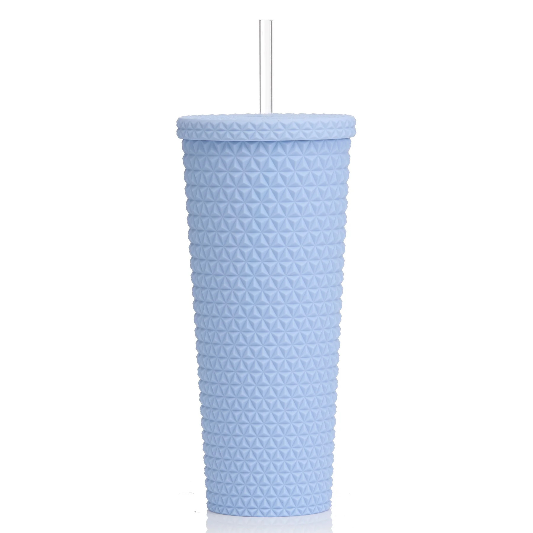 Mainstays MS 26oz Double Wall AS Plastic Textured Tumbler Blue Essence | Walmart (US)
