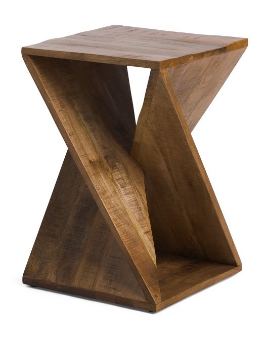 24in Solid Mango Wood Accent Table | TJ Maxx