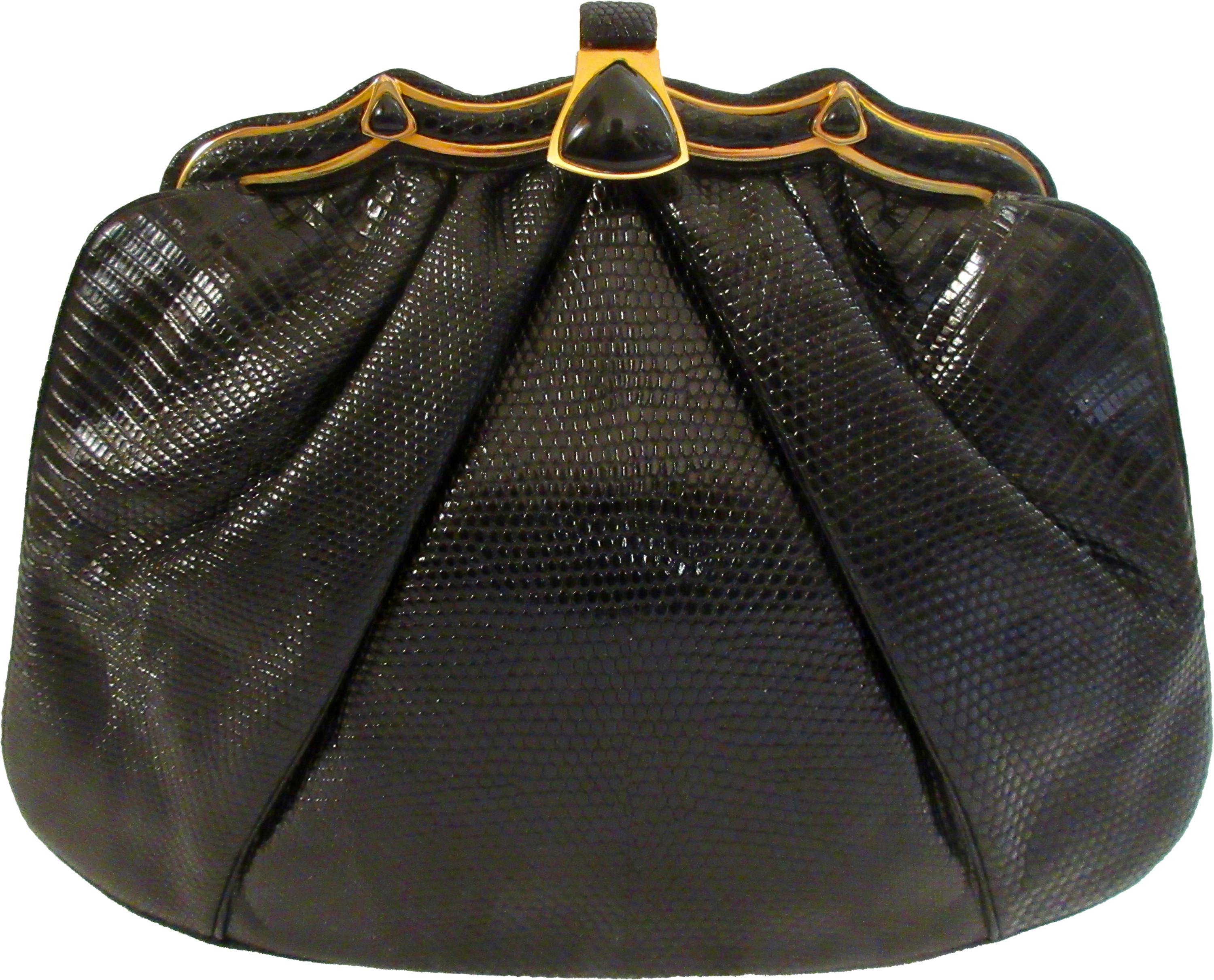 Judith Lieber Snakeskin Clutch Bag 1980s - The Emporium Ltd. - Black | One Kings Lane