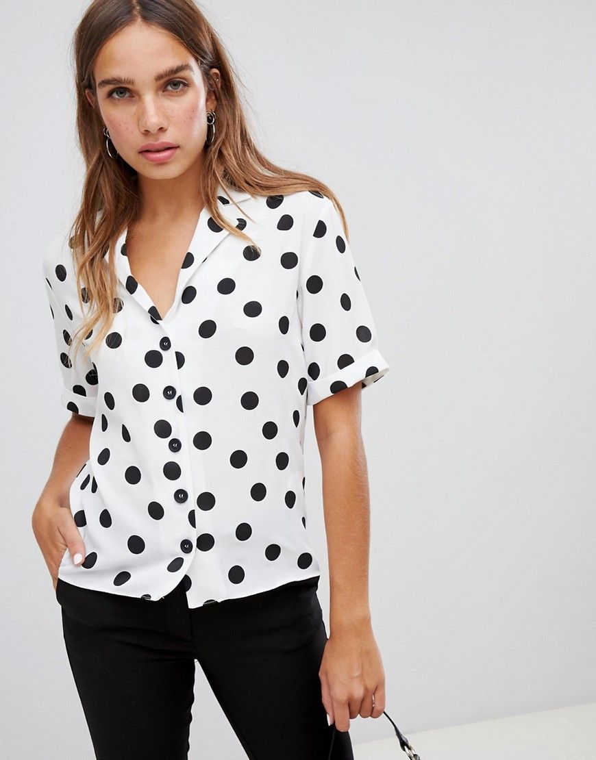 New Look Polka Dot Shirt - Black | ASOS US